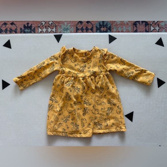 Disney baby|Baby girl Mustard yellow Winnie the Pooh long sleeve casual dress • - Picture 4 of 5